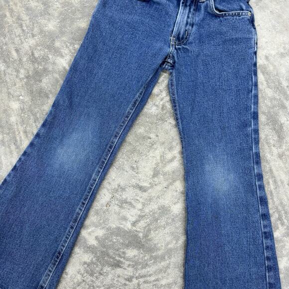 Y2K SQZ Jeans Kids Girls Sz 7 Pockets Blue Cotton Flare 90s Classic Cotton - Picture 2 of 14